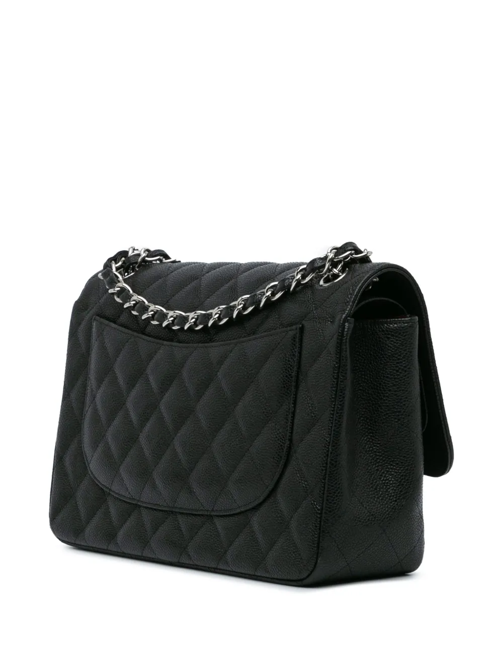 CHANEL Pre-Owned 2011 Jumbo Classic Caviar Double Flap schoudertas - Zwart