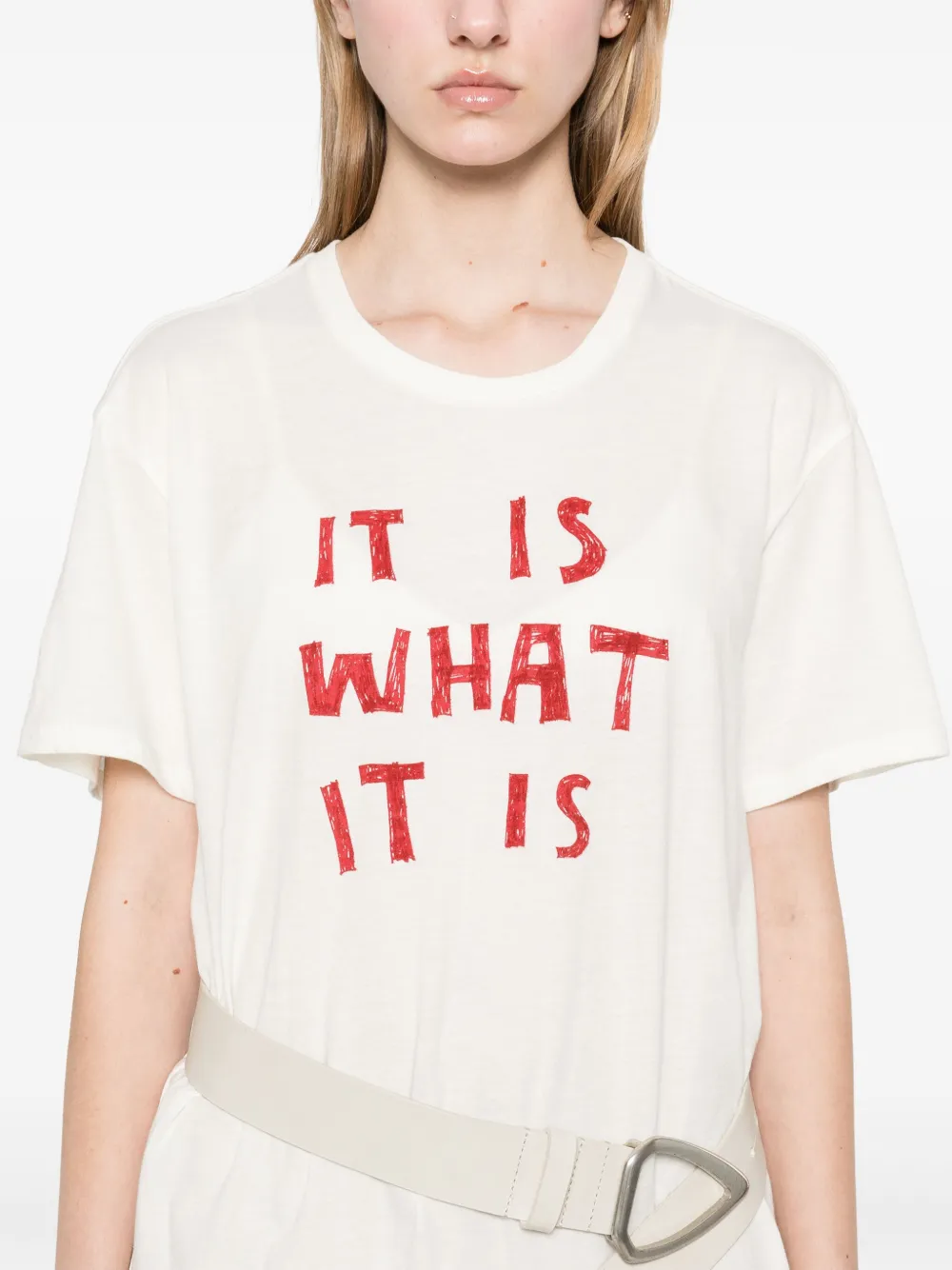 R13 T-shirt met grafische print Wit
