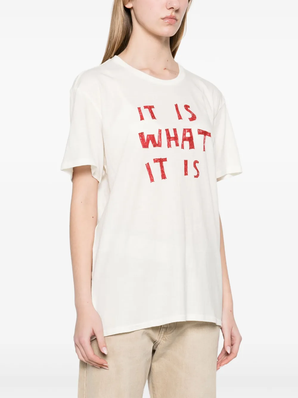 R13 T-shirt met grafische print Wit