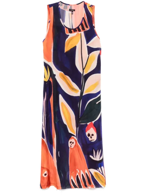 R13 vestido midi estampado sin mangas