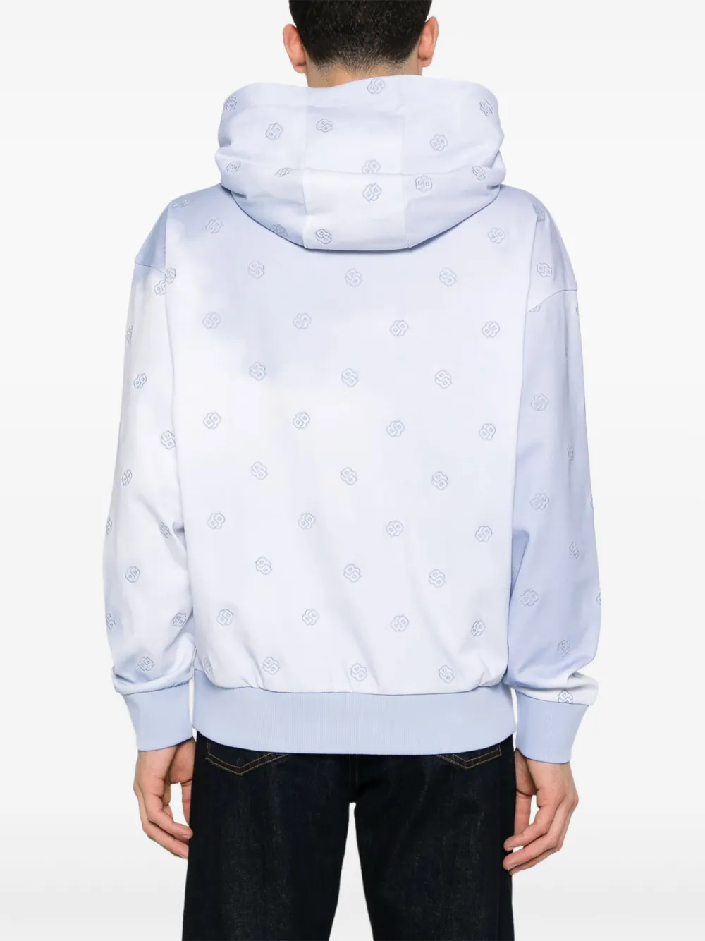 BOSS Hoodie met Double B-monogram Blauw