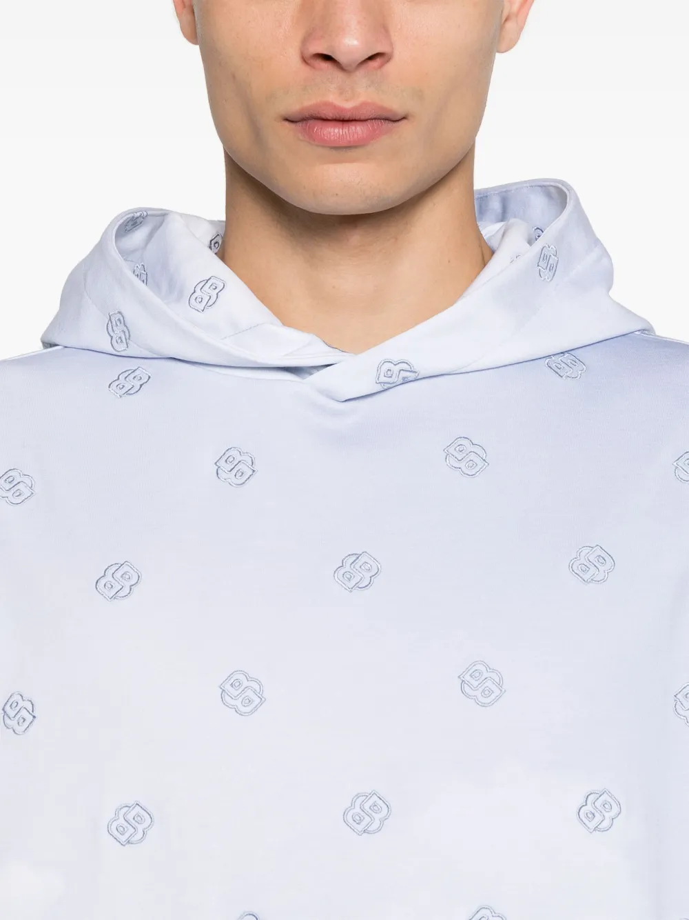BOSS Hoodie met Double B-monogram Blauw