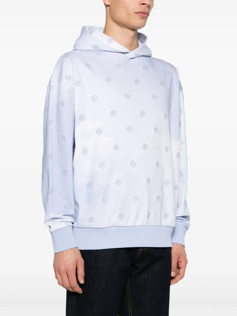 BOSS Hoodie met Double B-monogram Blauw