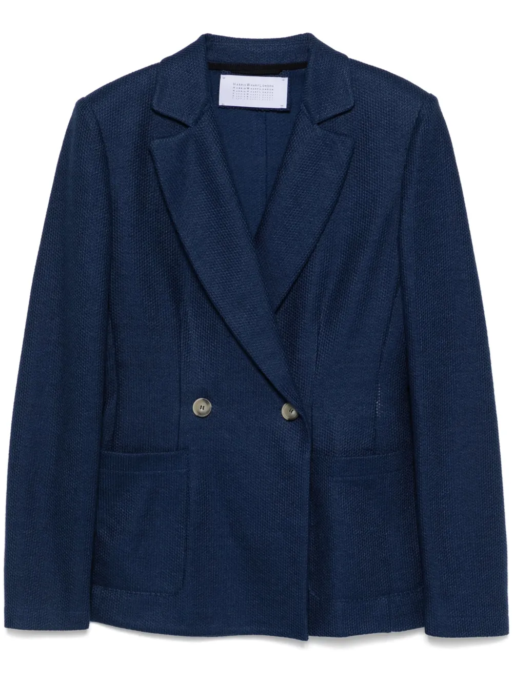 Harris Wharf London Gebreide blazer met honingraat-effect Blauw