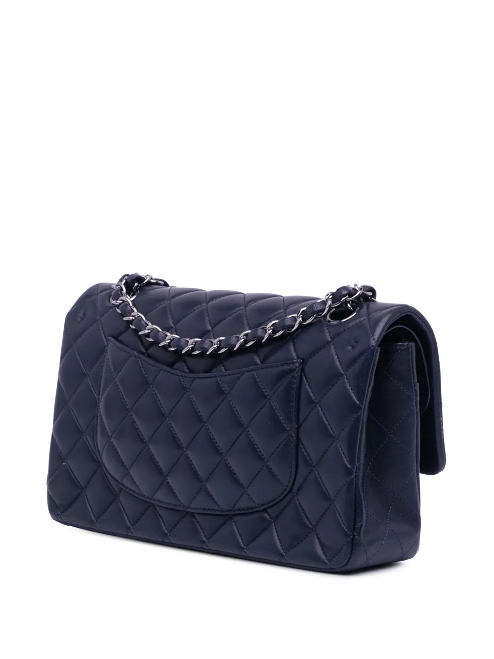 CHANEL Pre-Owned 2016-2017 Medium Classic lamsleren Double Flap schoudertas - Blauw