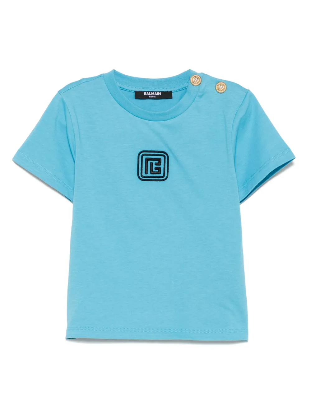 Balmain Kids T-shirt met geborduurd logo Blauw