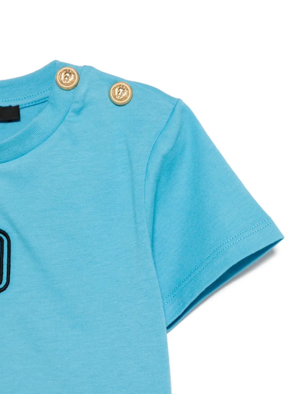 Balmain Kids T-shirt met geborduurd logo Blauw