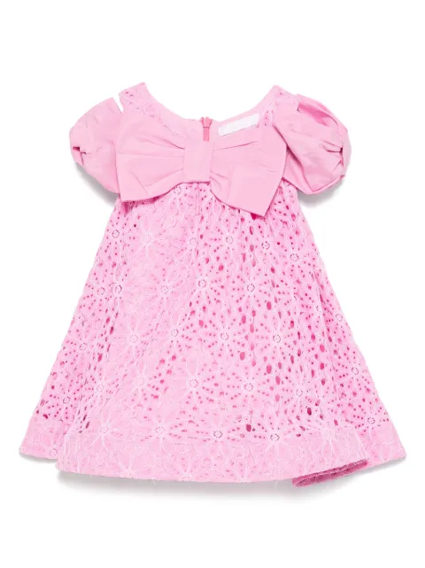 Miss Grant Kids bow-embrllished dress