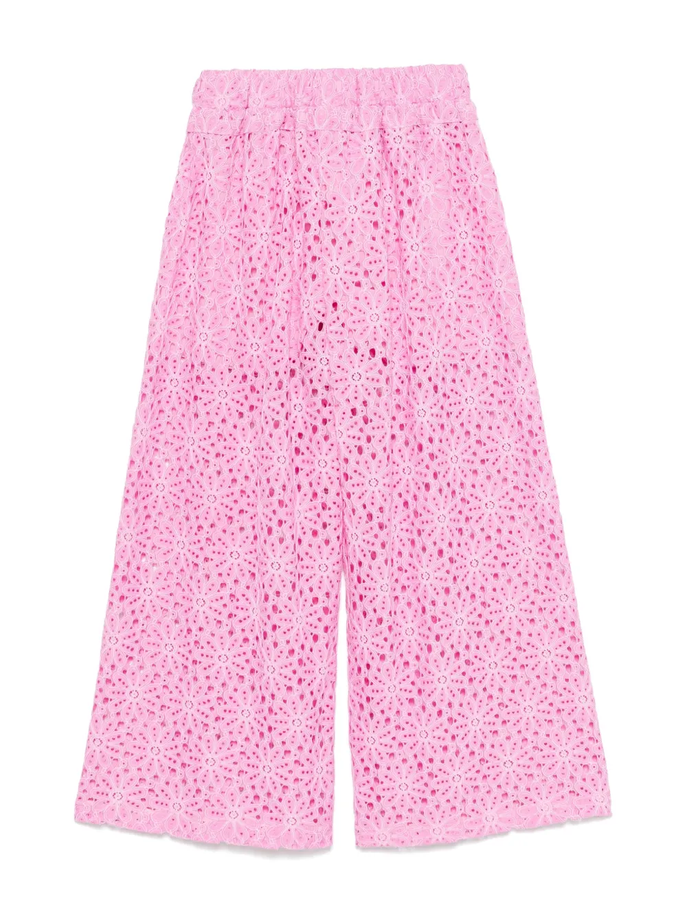 Miss Grant Kids floral-lace trousers - Roze