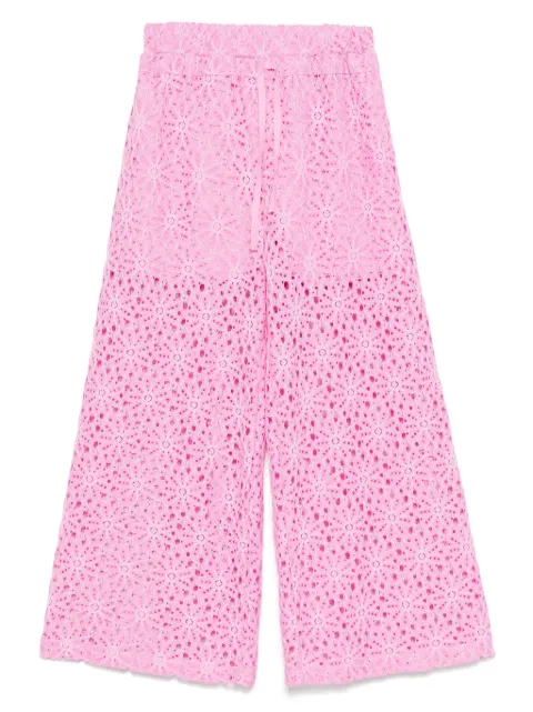 Miss Grant Kids floral-lace trousers