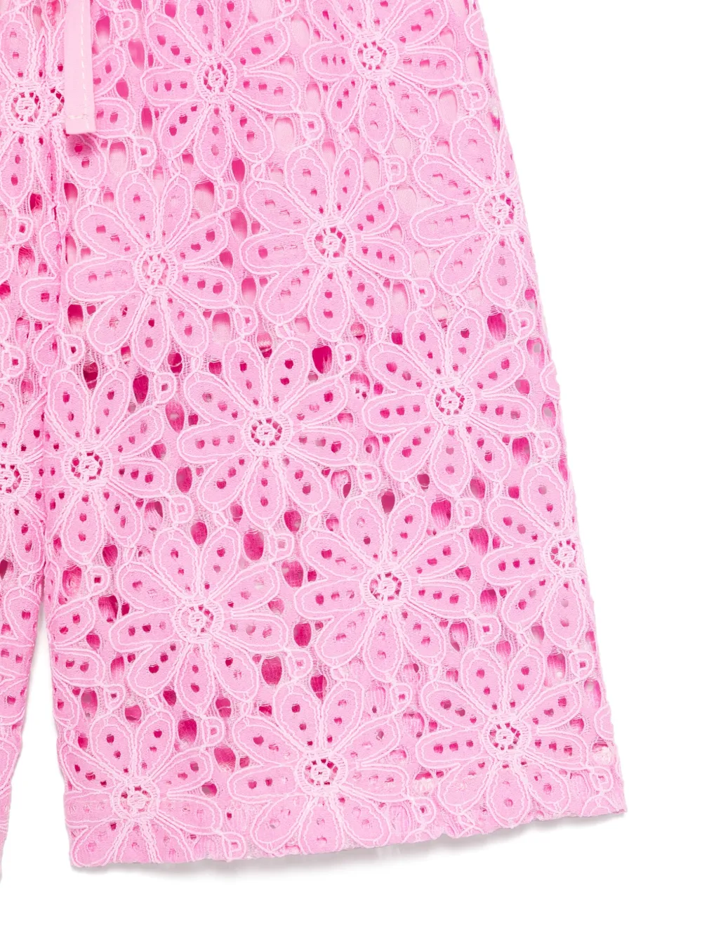 Miss Grant Kids Shorts met bloemenkant Roze