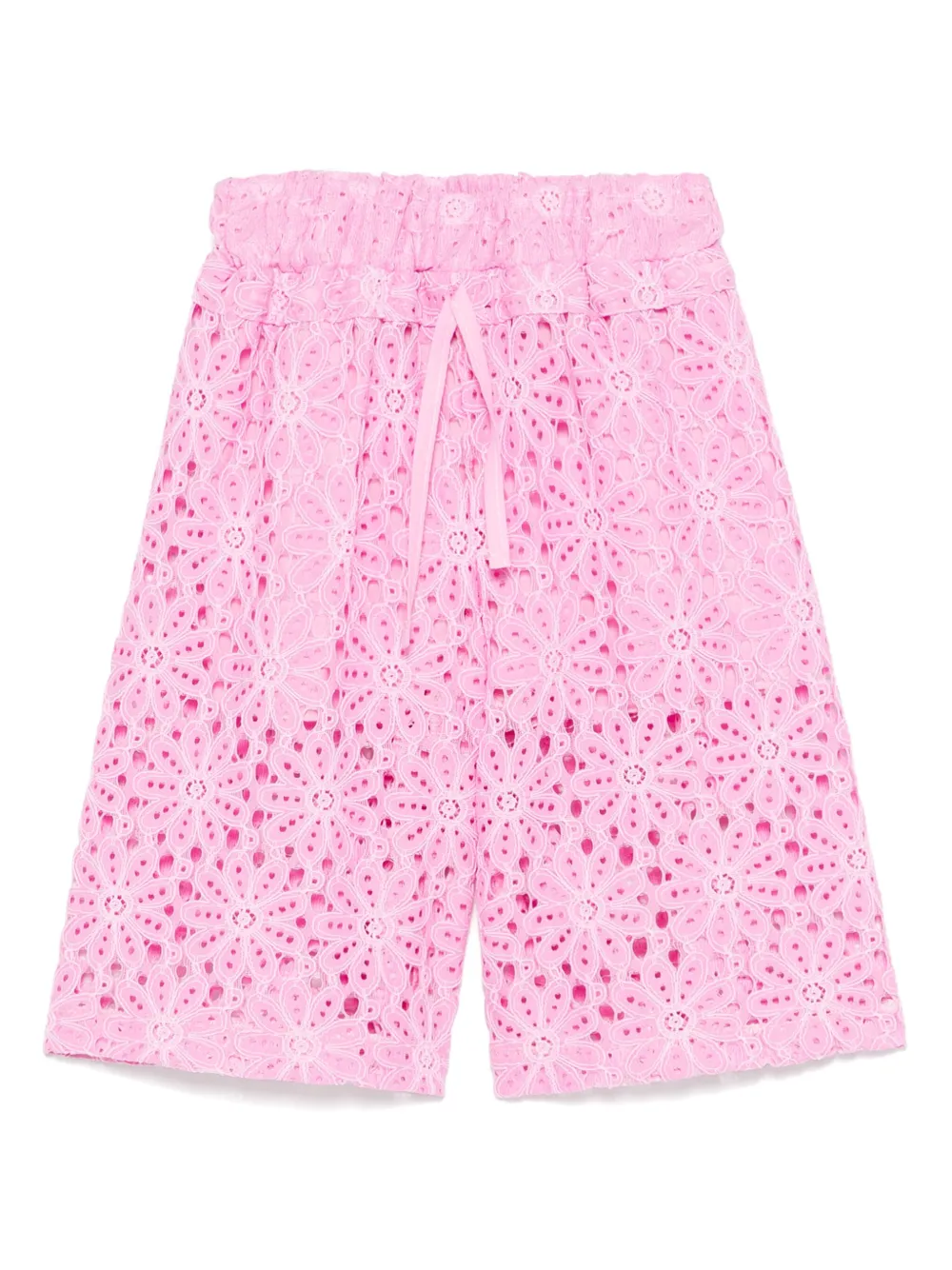 Miss Grant Kids フローラルレース ショートパンツ - ピンク Miss Grant Kids フローラルレース ショートパンツ - ピンク