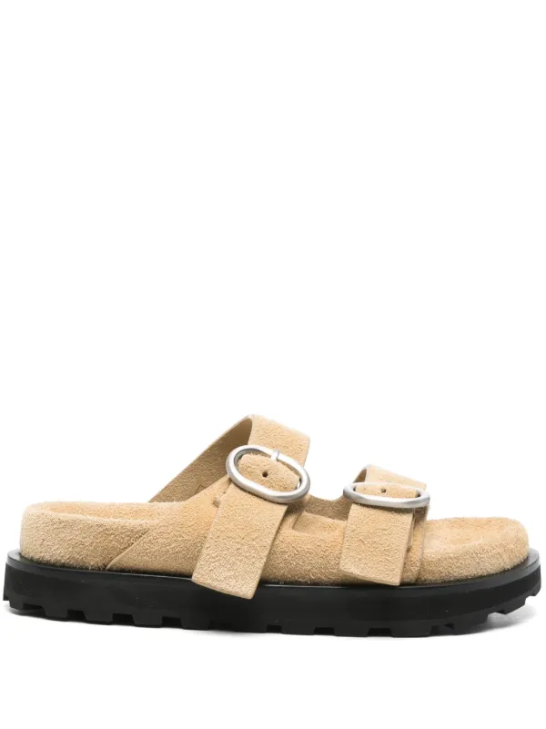 サンダル Jil Sander Beige Suede Slippers Jil Sander Suede Slides | Neutrals | FARFETCH