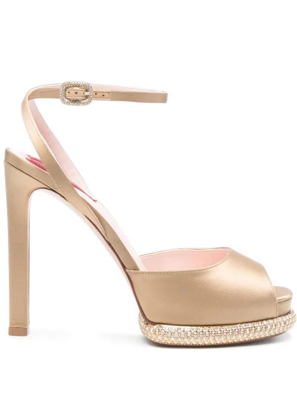 Roger Vivier Viv' Choc Platform Sandals | Gold | FARFETCH