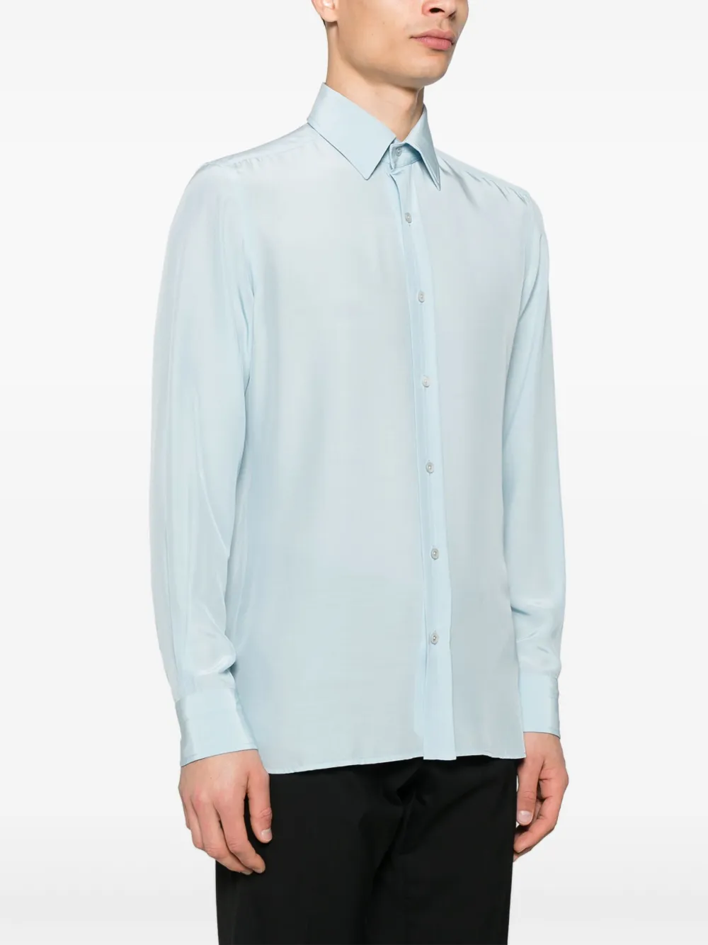 TOM FORD Zijden overhemd Blauw