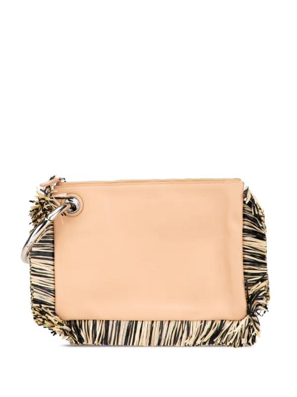 Fendi Pre-Owned 2010-present Zucca Leather And Raffia Triplette