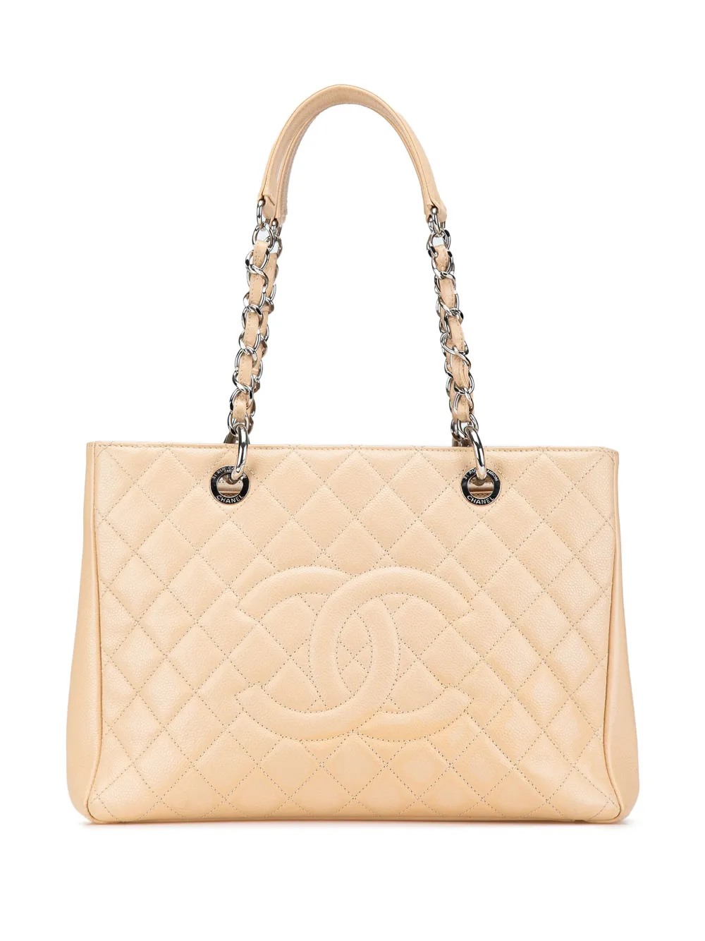 Pre-owned Chanel 2012 Caviar Grand Shopping Tote Bag In Brown