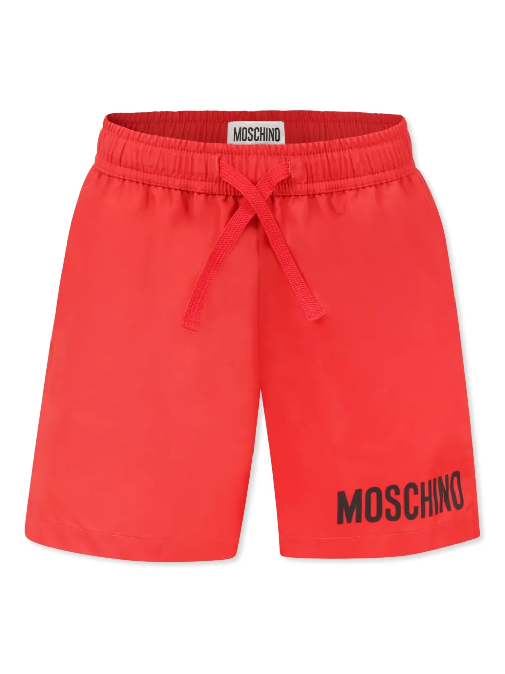 Moschino Kids Zwembroek met logoprint Rood