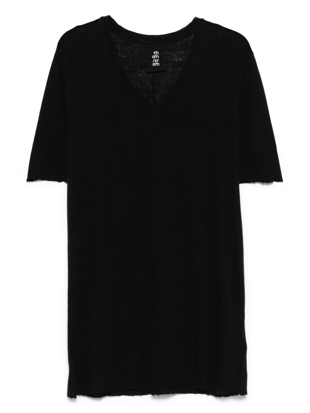 Thom Krom T-shirt van linnenblend Zwart