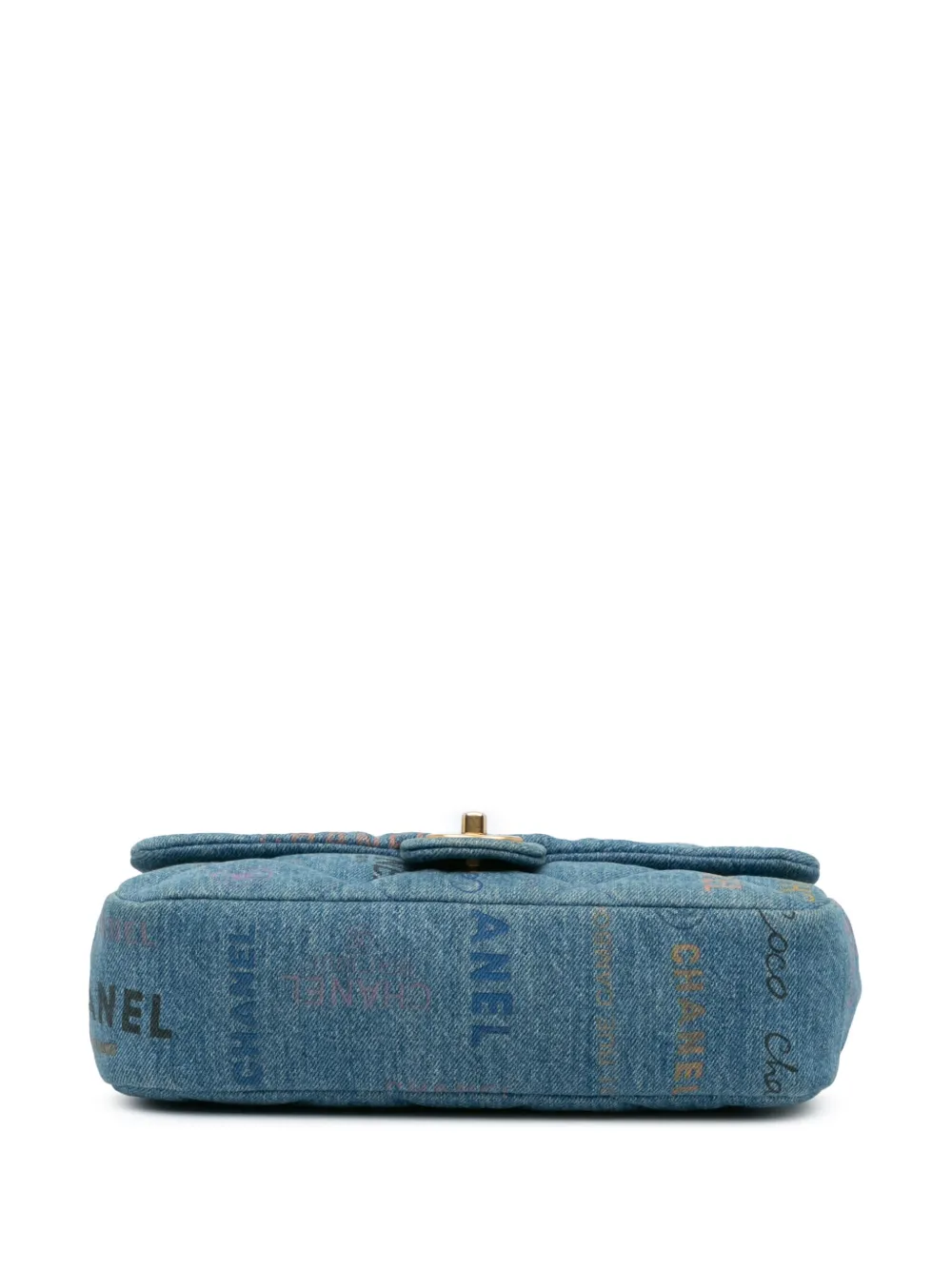 Pre-owned Chanel 2021-2024 Medium Quilted Denim Mood Flap Crossbody Bag In Blue