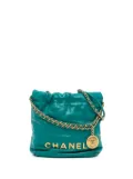 CHANEL Pre-Owned 2021-2024 Mini Shiny Calfskin 22 Handbag satchel - Green