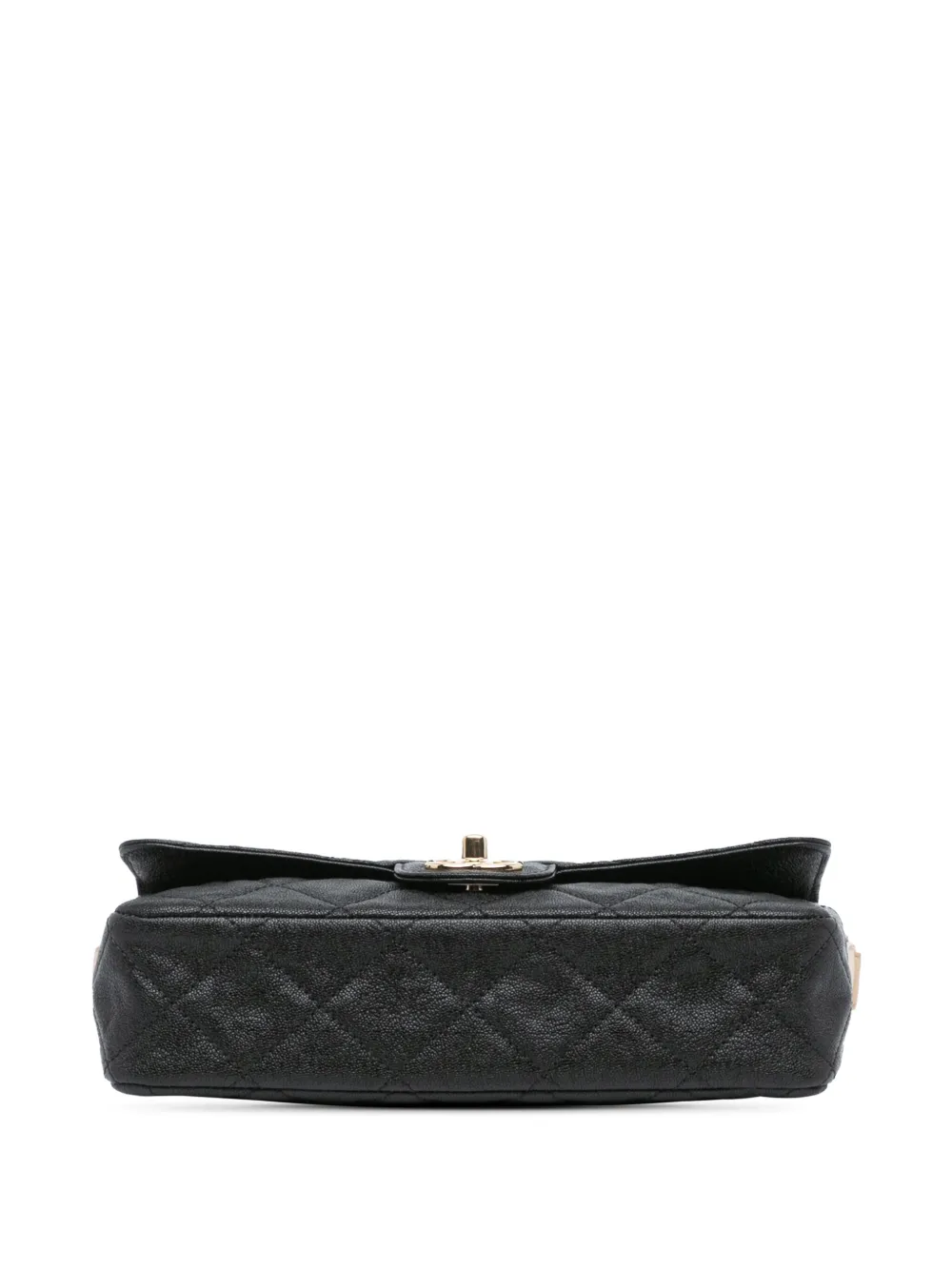 Pre-owned Chanel 2020 Cc Bicolor Quilted Caviar Single Flap Shoulder Bag In Brown