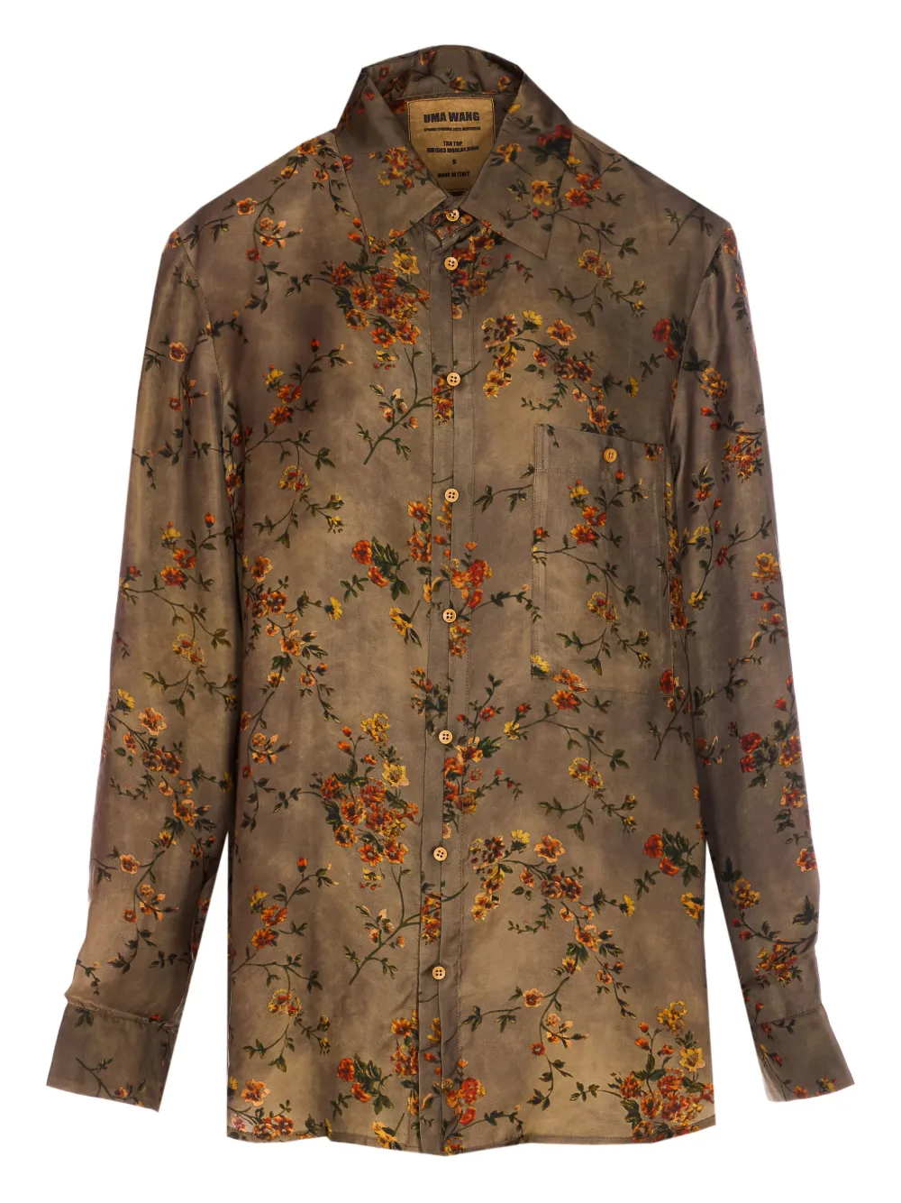 Uma Wang camisa Tab | verde | Image 1