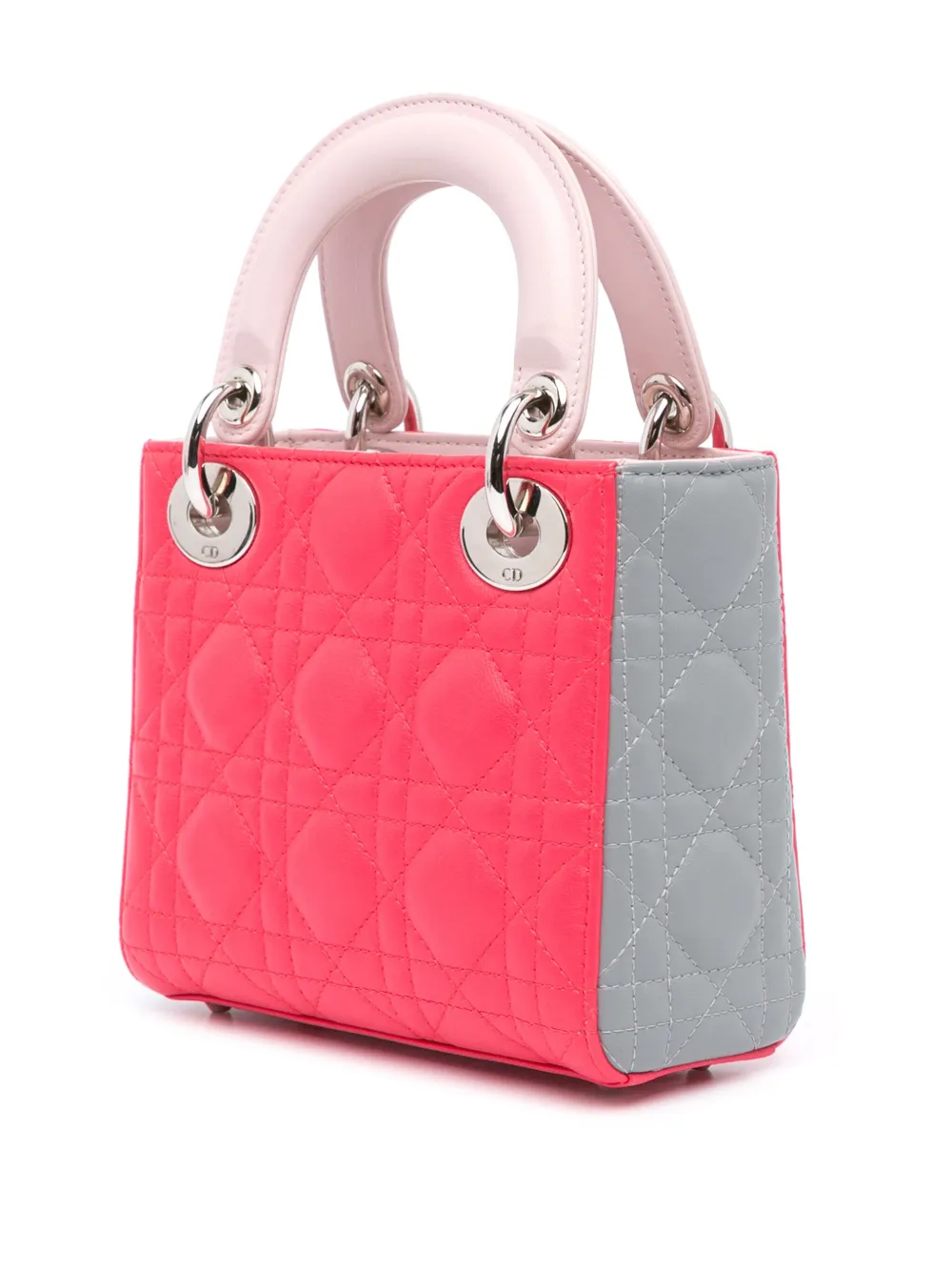 Christian Dior Pre-Owned 2014 Mini Tricolor Lady Dior lamsleren boekentas - Roze