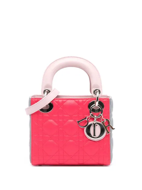Christian Dior Pre-Owned маленькая сумка-сэтчел Cannage Lady Dior Tricolor (2014 год)
