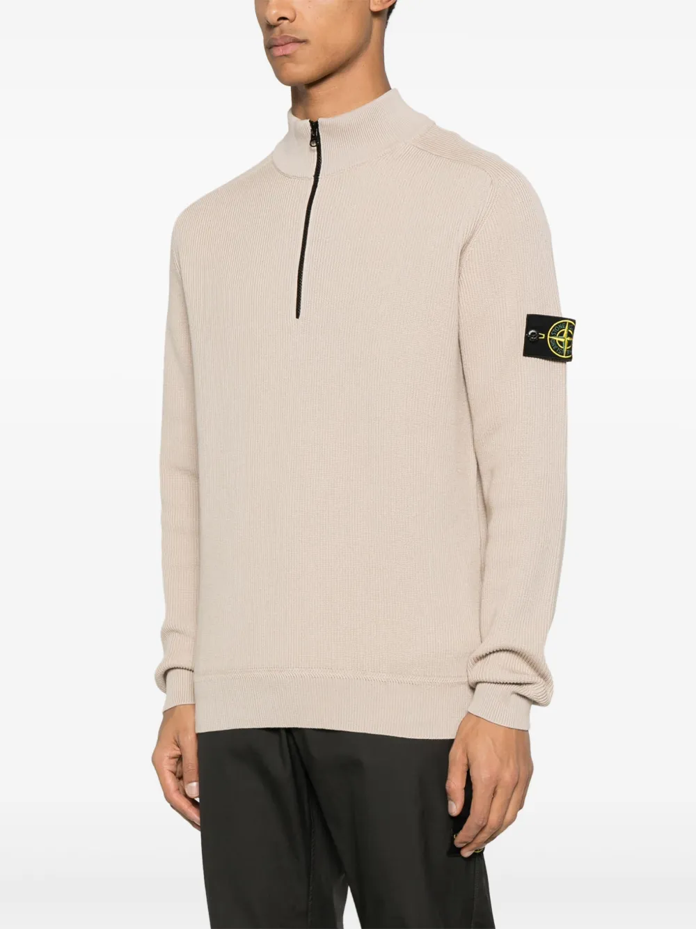 Stone Island Trui met Compass-logopatch Beige