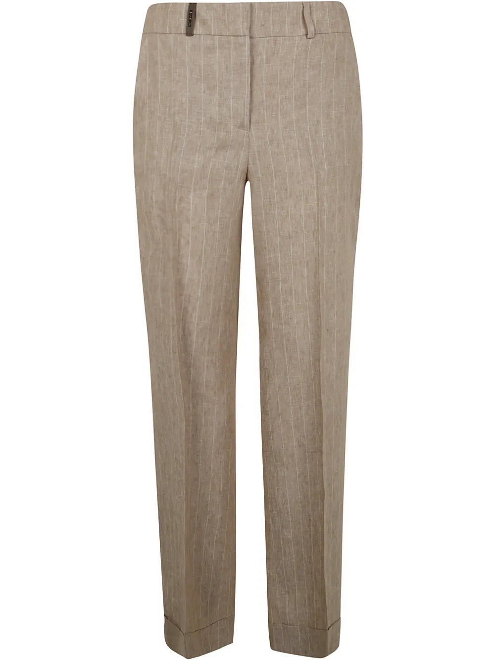 pinstripe-pattern trousers