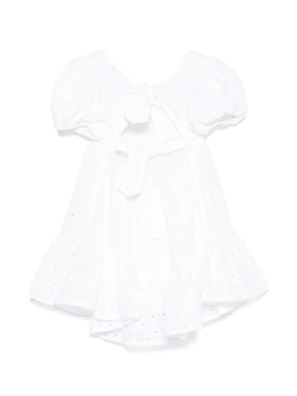 Miss Grant Kids Jurk met broderie anglaise - Wit