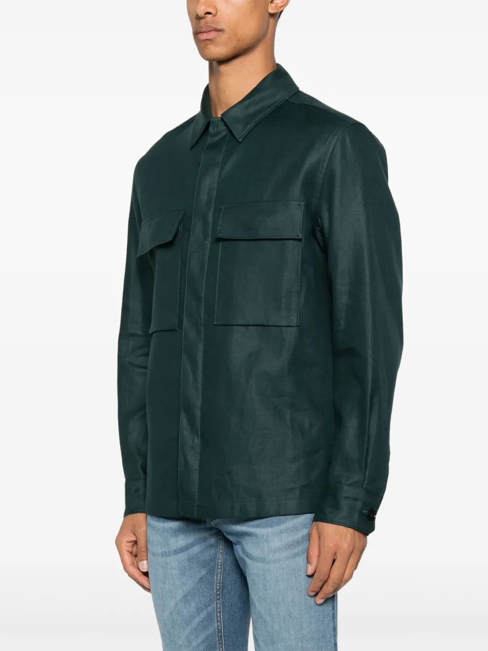 Zegna linen shirt Groen