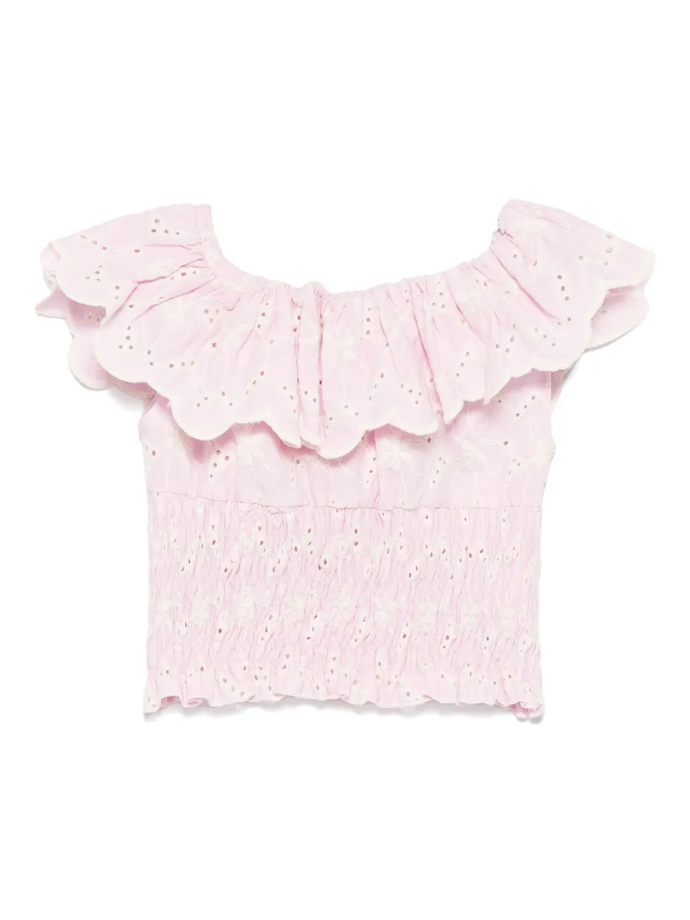 Miss Grant Kids エンブロイダリー ラッフル トップ - ピンク Miss Grant Kids エンブロイダリー ラッフル トップ - ピンク
