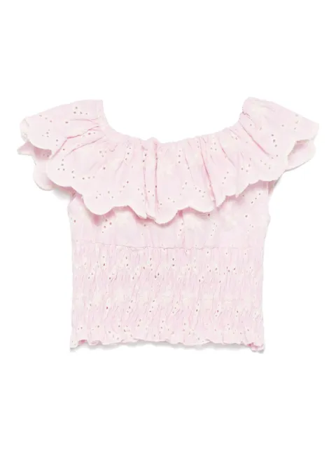 Miss Grant Kids embroidered ruffled top