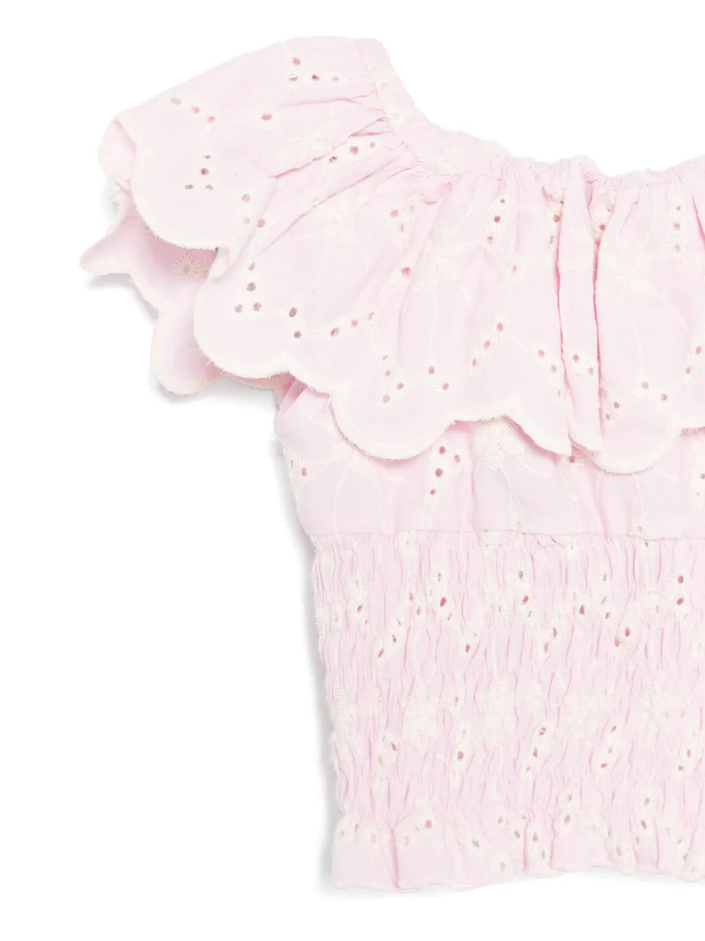 Miss Grant Kids Top met borduurwerk en ruches Roze