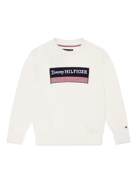 Tommy Hilfiger Junior Suéter de tricô com logo