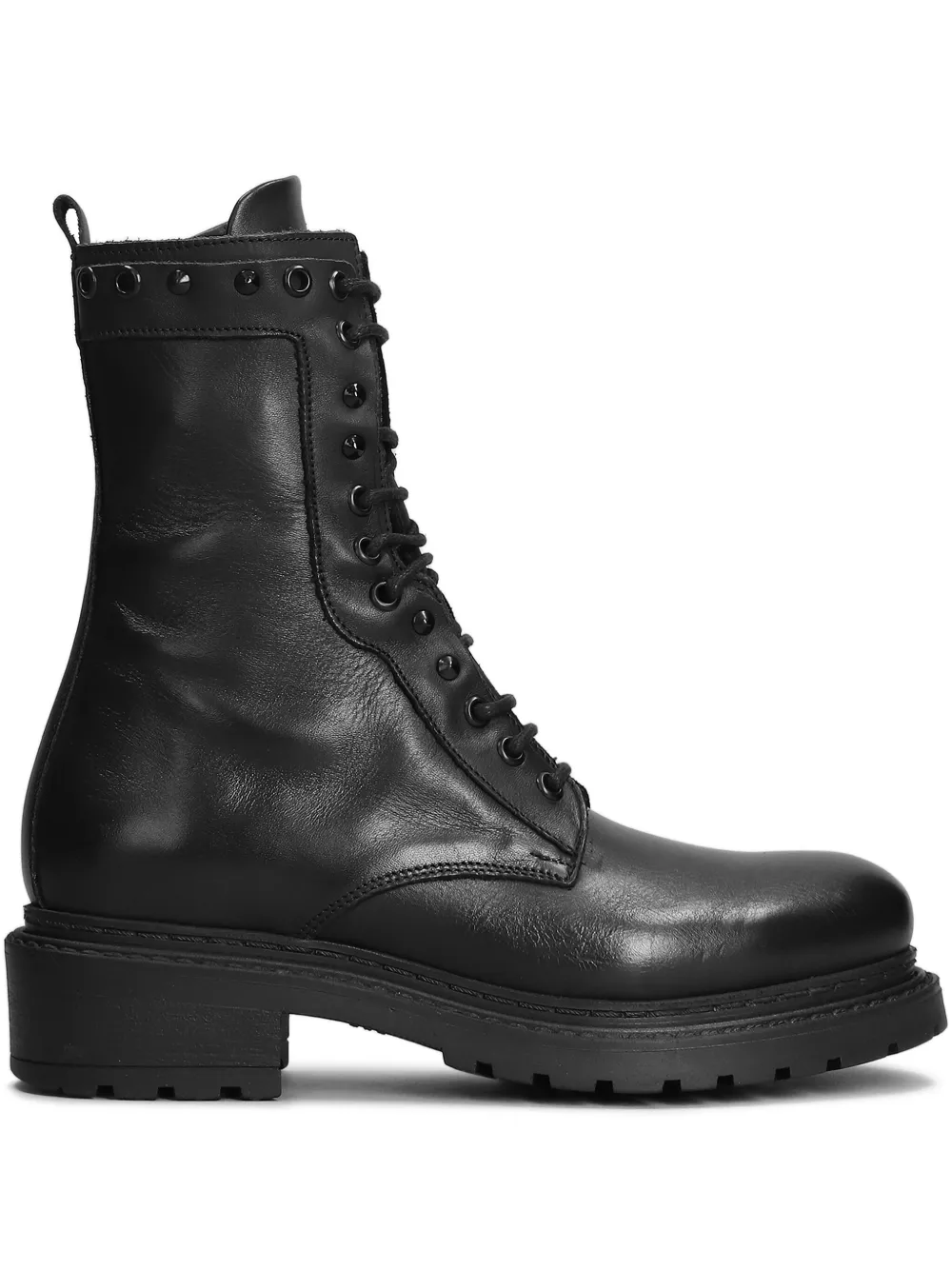 Metisse Leren combat boots Zwart