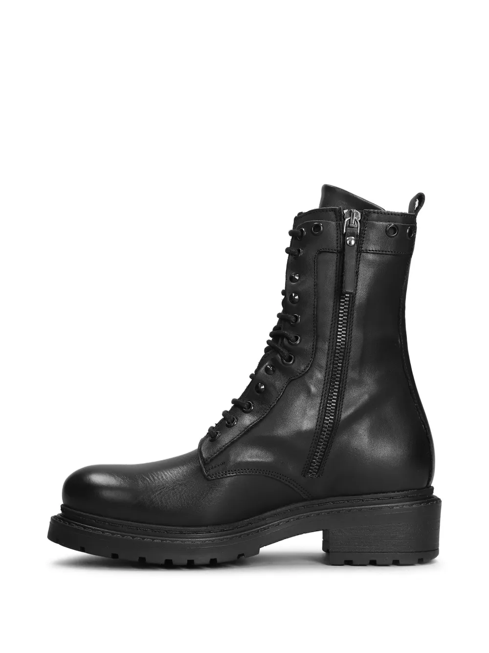 Metisse Leren combat boots Zwart