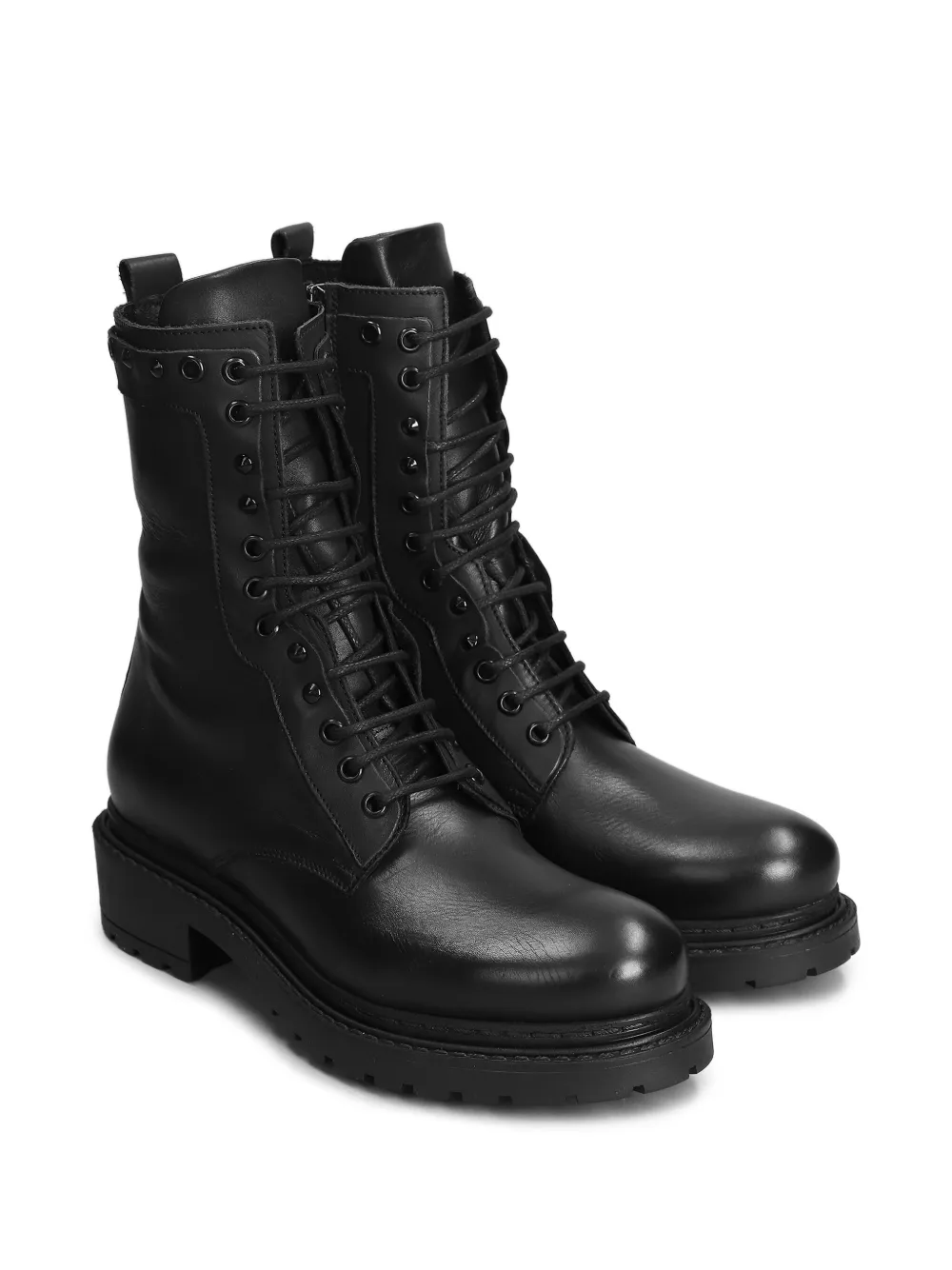 Metisse Leren combat boots Zwart