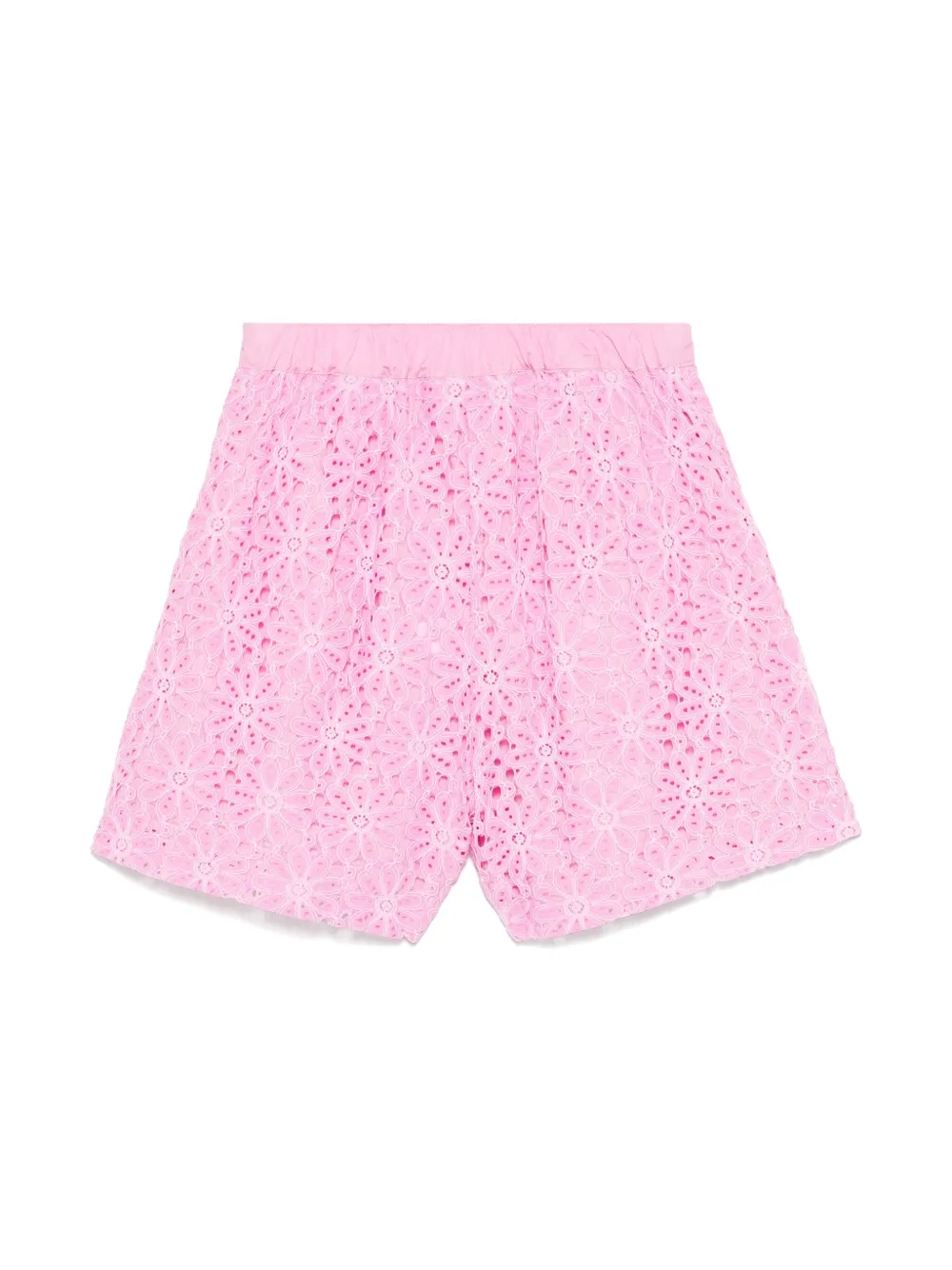 Miss Grant Kids Shorts met bloemenkant Roze