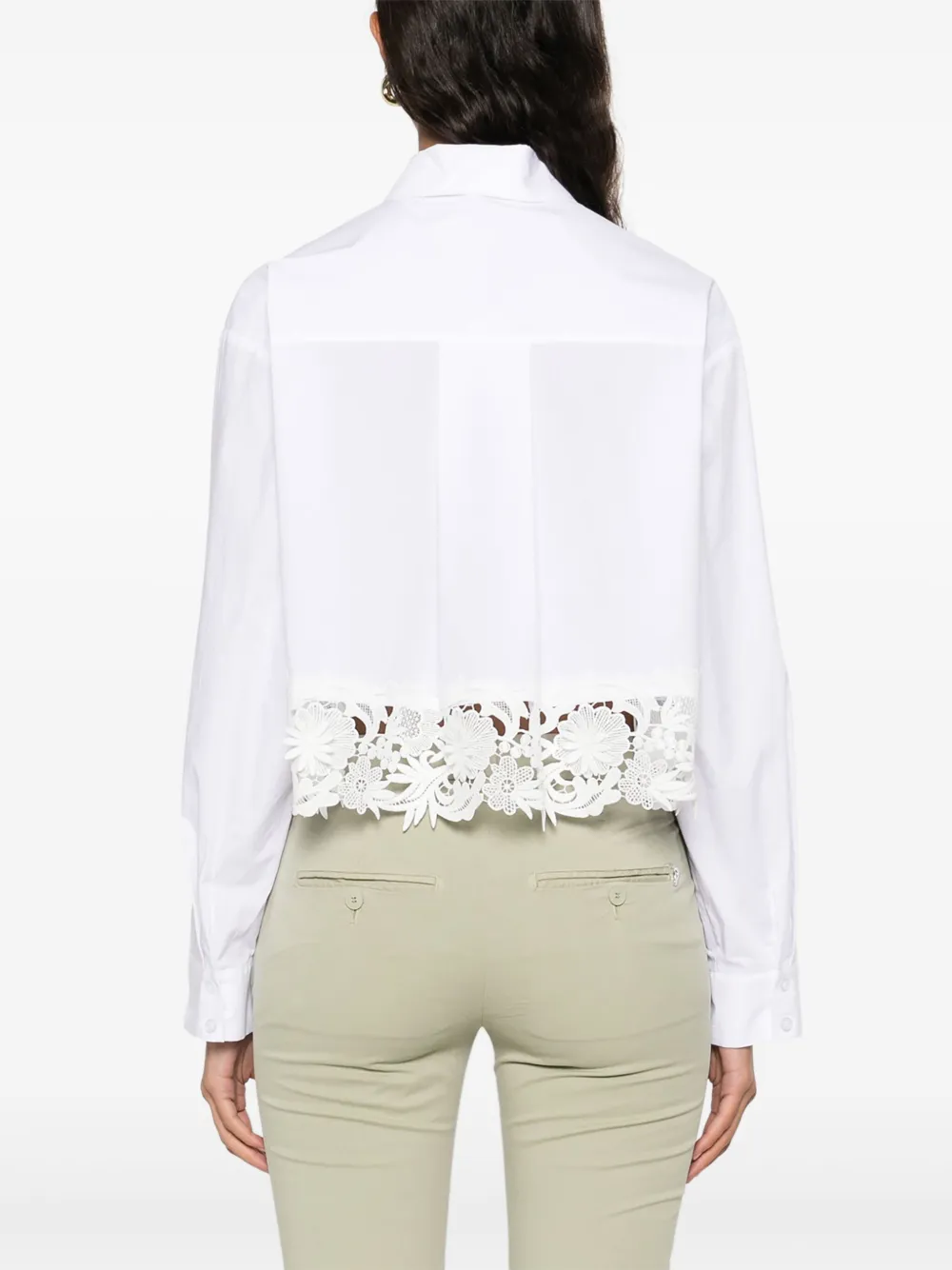 TWINSET Popeline blouse met kant Wit