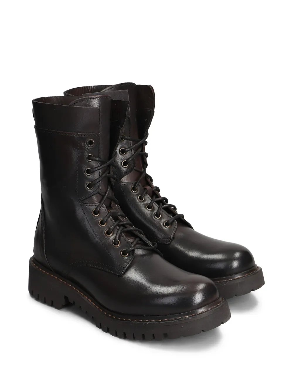 Julie Dee leather combat boots Brown
