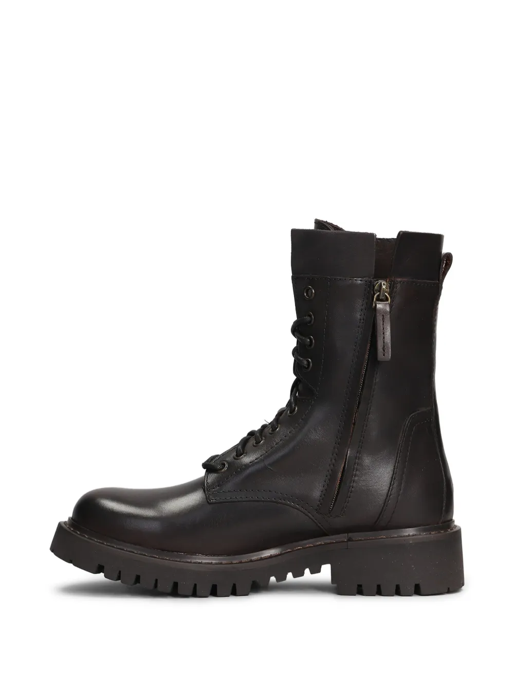 Julie Dee leather combat boots Brown