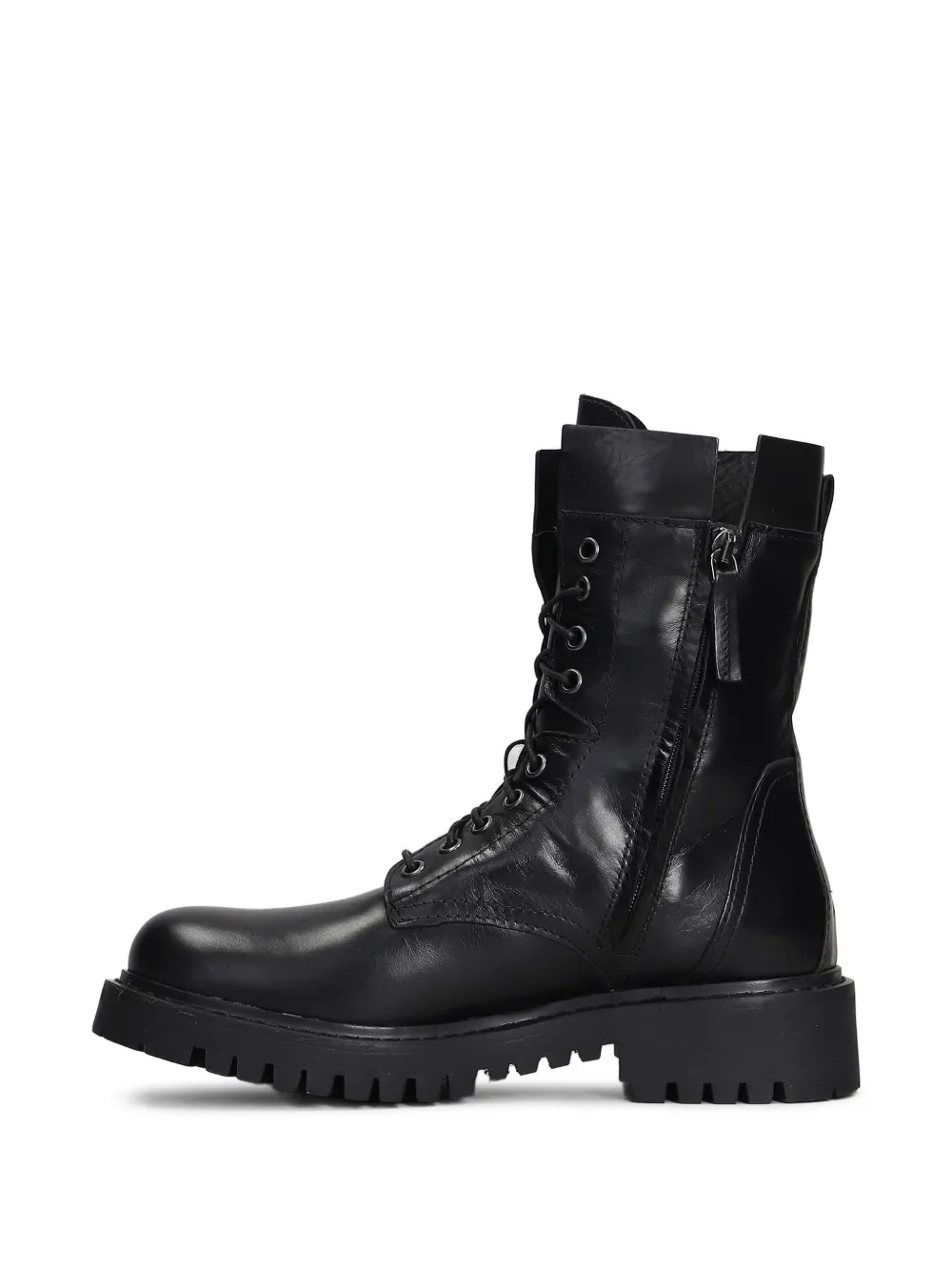 Julie Dee leather combat boots Black