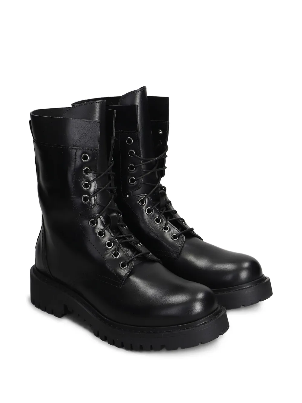 Julie Dee leather combat boots Black