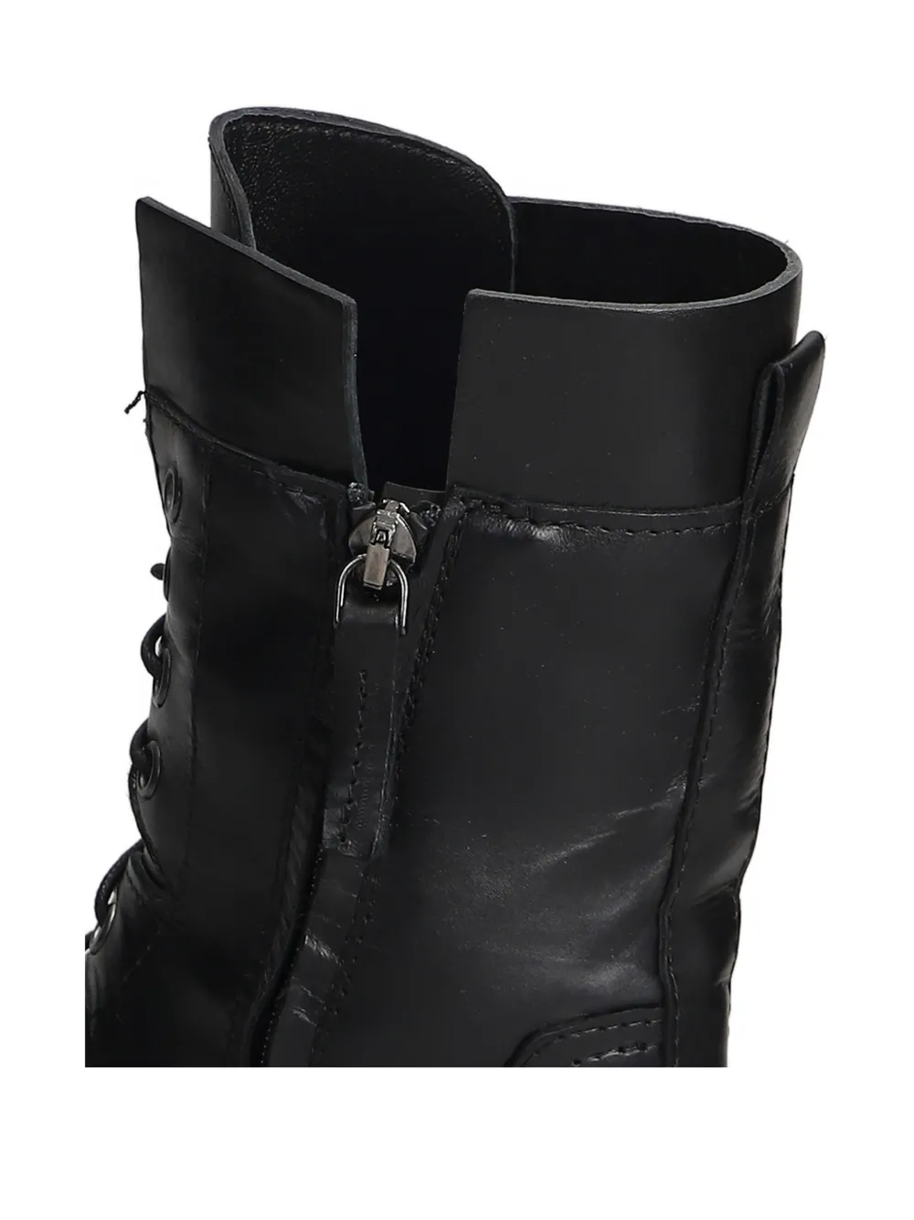 Julie Dee leather combat boots Black