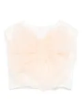Miss Grant Kids bow-embellished top - White