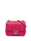 CHANEL Pre-Owned 2014 Mini Square Classic Lambskin Single Flap crossbody bag - Pink