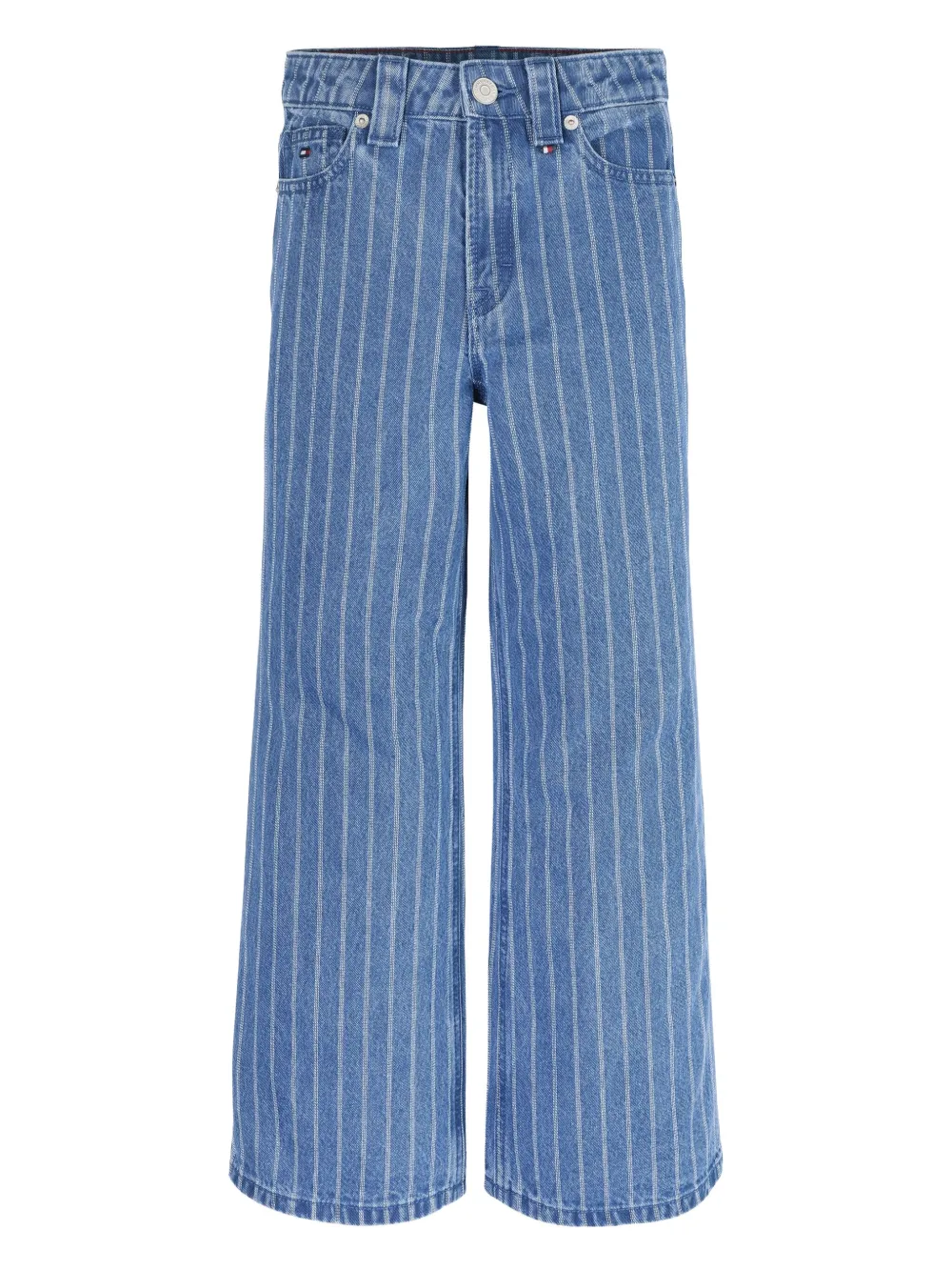 Tommy Hilfiger Junior Gestreepte jeans met wijde pijpen Blauw